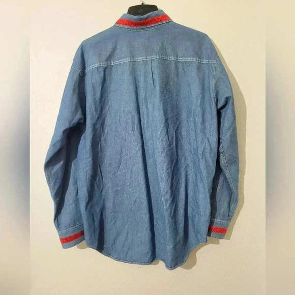 Vintage planet hollywood denim shirt size LARGE 100% cotton made in USA … - Picture 3 of 9
